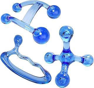 Handy Portable Massager Tool Set : 4 Point, Double and Thumb Up (Full Sets). Hand, Back, Neck, Foot Massager and Trigger Point Massage, All in one Box.