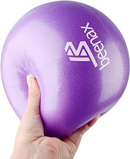 Beenax 23cm Soft Pilates Ball - 9 Inch Exercise, Mini Barre, Gym Ball - Perfect for Yoga, Pilates, Core Training, Physical Therapy and Balance (Home & Gym & Office)