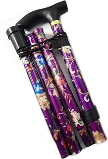 World Smallest Folding Walking Stick - Purple Floral