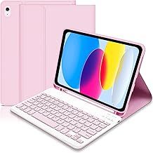 Case with Keyboard for iPad 11th Generation A16 11 inch 2025, UK layout Keyboard Case for 10th Gen 2022, Slim Case with Detachable Bluetooth Keyboard and Pencil Holde for iPad 11/10 Gen, Pink