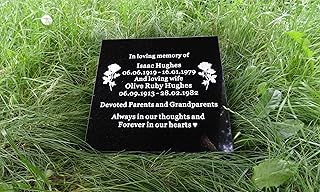 Personalised Engraved Natural Granite Memorial Plaque Grave Marker Headstone With Dove 30cm x 30cm