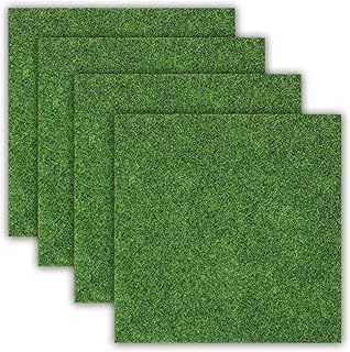 Aeaocvo 4 PCS Fake Grass Sheets, 15 X 15 cm Miniature Craft Grass Dolls House Micro Artificial Grasses for Crafts, Toy Imitation Grasses Mat for Modelling, Dolls House, Toy Farm Ornament