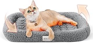 MORA PETS Self Heating Cat Bed Warmer Heated Cat Cushion Thermal Pet Pad Small Kitten Bed Mattress Puppy Dog Bed Mat 49x43x7cm Grey