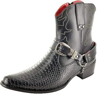 My Perfect Pair Snake Skin Ankle Boots, Men's Western Cowboy Bootie