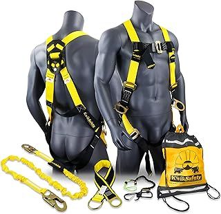 KwikSafety - Charlotte, NC - THUNDER [KIT] 3D Ring Full Body Safety Harness, 6' Lanyard, Tool Lanyard, 3' Cross Arm Strap Anchor ANSI OSHA PPE Fall Protection Arrest Restraint Construction Roofing