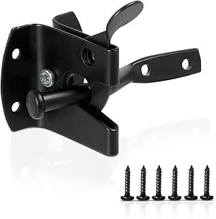 ZAVIA Auto Gate Latch for Wooden Gates - Heavy Duty Black Door Latch Lock Self Locking Gate Catch - Weather Protection Auto Door Latches for External Doors