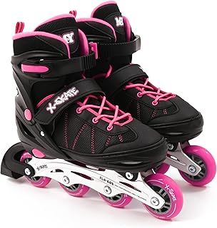 M.Y X-Skate Adjustable Inline Roller Skates with Built In Adjusters Kids Roller Boots for Boys & Girls