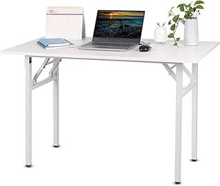 Folding Computer Desk, Writing Desk, PC Laptop Home Office Desk Workstation, 120 x 60 x 75 cm, Walnut