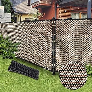 Brown 5FT X 50FT Outdoor Privacy Screen Fence & Mesh Shade Net Cover - Ideal for Garden, Backyard & Patio Privacy, Freestanding
