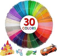 300m PLA 3D Pen Filament, 30 Colours of 3D Printing Filament Refills 1.75 mm, Each Color 10 m, 3D Pen Base Silicone Mat + 3D Pen Templates 3D Printer Accessories for 3D Pens for Children