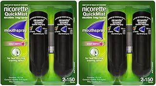 2 x Nicorette QuickMist Duo Cool Berry 1mg Mouth Spray Nicotine (4 x 150 Sprays)