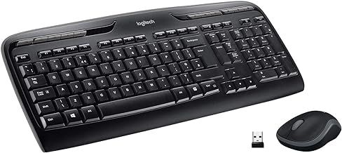 Logitech MK330 Wireless Keyboard and Mouse Combo for Windows, 2.4 GHz Wireless with USB-Receiver, Portable Mouse, Multimedia Keys, Long Battery Life, PC/Laptop, QWERTY UK Layout - Black