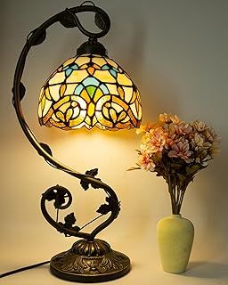 Ppbmocw Tiffany Dragonfly Lamp,21x11x8 inches Stained Glass Lamp with Three-Color Dimming for Bedside Table,Antique Office,As A Gift to Family and Friends