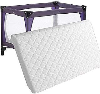 Thick Travel Cot Mattress to Fit Red-Kite, Graco 93 x 64 x 6 cm Quilted Breathable/Anti Allergenic Foam Removable Cover - UK Made