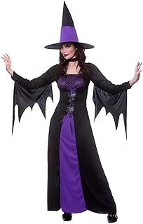 Wicked Costumes Ladies Spellbound Witch Purple/Black Halloween Fancy Dress Costume