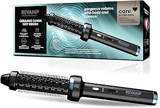 REVAMP Ceramic Hot Brush Styler - 30 mm Round Barrel Hair Curling Brush, Ionic Technology, Progloss Oils for Volumising Body, Bounce, Curl and Waves - Fast Heat, Snag Free Styling Whilst Blow Drying