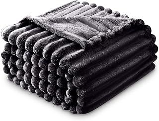 GC GAVNO CAVAILIA Fleece Throw Blanket | Soft Fluffy Throws For Sofas, Bed, Settee, Couch | Extra Warm Large Blanket Throw | Easycare, Anti Allergic | Double 150x200 Cm | Charcoal
