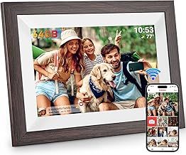 64GB Frameo Digital Photo Frame WiFi 10.1 Inch, 1280x800 IPS LCD Touchscreen, Auto-Rotate and Audio, Quick and Easy Share Photos or Videos via the Frameo App, Electronic Photo Frame