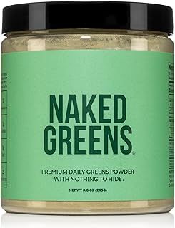 NAKED nutrition Super Greens Powder Greens Supplement - Only 10 Premium Ingredients - Vegan, Non-GMO, Prebiotic and Probiotic - 35 Servings