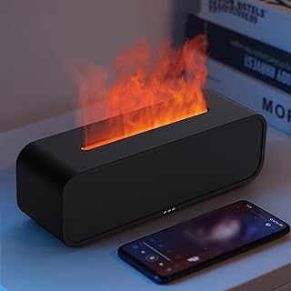 Flame Diffuser, Upgraded 7 Colors Essential Oil Diffuser for Home, Oil Diffuser Flame Noiseless Aromatherapy Diffuser Suitable for Office,Bedroom with Auto-Off Protection 250mL