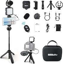 Owekfifv Smartphone Camera Video Kit, Adjust Tripod Phone Holder Vlogger Kit with 3 Mode LED Light,Cardioid Microphone and Bluetooth Control for Youtube/Tiktok/Live Streaming/Filming/Photography