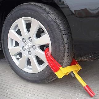 Heavy Duty Universal Wheel Clamp Lock 4 Coded Combination, Extendable Anti Theft Security Wheel Lock Keyless Password Code Lock for Protection of Cars Trailer Caravan Van