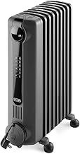 De'Longhi Radia S Oil filled Radiator for Rooms up to 60m3, Anti-frost and ECO Functions, LED Display, Timer and Safety Thermostat, with Handle and Castors, 2000W, Grey TRRS0920E.G