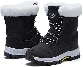 Maxome Snow Boots Womens Winter Boots Waterproof Fur Lined Ankle Boots Mid Calf Outdoor Women Walking Boots Non-Slip Lightweight for Ladies Girls Booties