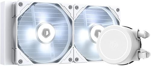 ID-COOLING FROSTFLOW X 240 SNOW CPU Water Cooler AIO Liquid Cooler 240mm White LED 2x120mm PWM Fans, Intel 1700/1200/115X, AMD AM5/AM4