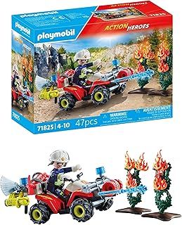 Playmobil | Action Heroes | Fire Brigade Quad Extinguishes Hedge Fire | Fire Engine | Toys for Children aged 4+ | 71825