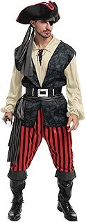 Spooktacular Creations Adult Men Pirate Costume for Halloween, Costume Party, Trick or Treating, Cosplay Party