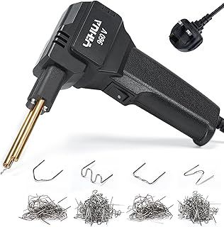 YIHUA 960-V Plastic Welder Plastic Welding Kit with LED Light 200 Hot Staples Assistive Cutter for Repairing Broken Plastic Car Bumper Repair Gas Tank Plastic Repair, Repair Tool for Car Dash(UK Plug)
