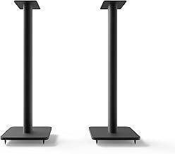 Kanto SP26PL Universal Speaker Floor Stands for Bookshelf Speakers | 26” Tall | Two Sizes Rotating Top Plate w/Foam Padding | Carpet & Hardwood Feet | Hidden Cables | ¼”-20 Mounting | Black | Pair