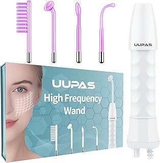 High Frequency Wand - UUPAS Portable Handheld High Frequency Facial Machine Skin Facial Wand with 4 Argon Tubes for Acne Firming Skin Rejuvenation Wrinkle Removal