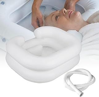 Yetaha Hair Washing Basin, Portable Inflatable Shampoo Basin, Large Inflatable Basin for Washing Hair in Bed for Elderly, Disabled, Handicapped and Injured in Travel (Black)
