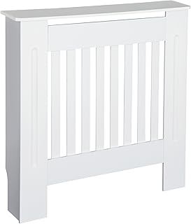 HOMCOM MDF Radiator Cover Wooden Cabinet Shelving Home Office Vertical Slatted Vent White 78L x 19W x 81H
