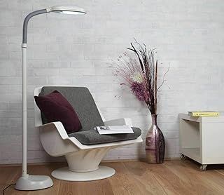 Rockline Daylight Reading Lamp Floor Standing - Standard Reading Light for Living Room, Bedroom or Study - Energy Saving Bulb - Natural Bright Light Craft Floor Lamps (Grey)