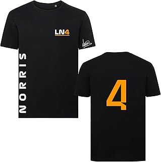 Studio 24 T SHIRT Signature Collection Lando Norris F1 T-SHIRT 4 F1 Racing Tee Free UK Shipping (L, Black)