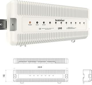 Heatmiser UH8 8 Zone 230v Wiring Centre for Water Underfloor Heating Kits Multi-Zone or Central Heating Radiators Compatible with Heatmiser Thermostats and Actuators