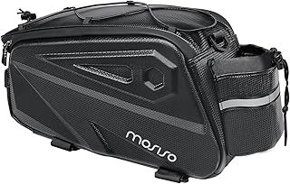 MOSISO Bike Rack Bag, Waterproof Bike Rear Rack Trunk Pannier, 14L EVA Mountain Bicycle Rear Seat Bag Bicycle Storage Saddle Shoulder Handbag Cycling Luggage Bags with Shoulder Strap, Black