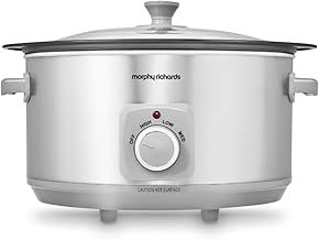 Morphy Richards 461014 Sear & Stew 6.5 Litre Aluminium Slow Cooker, One-Pot Solution, Brushed Stainless Steel