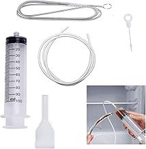 5Pcs Fridge Dredger and Cleaning Set,Fridge Emptying Dredger and Cleaning Set,Fridge Drain Hole Cleaning Tool,Refrigerator Drain Unblocker Pipe Blocked Dredging Cleaner, Fridge Cleaning Syringe Kit