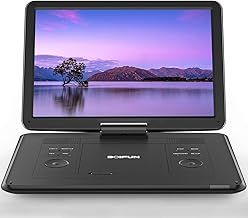 17.5" Portable DVD Player with 15.6" Large HD Swivel Screen, 6 Hours Rechargeable Battery, Support USB/SD Card/Sync TV and Multiple Disc Formats, No Region Restrict, High Volume Speaker, Black