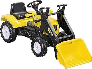HOMCOM Pedal Go Kart Ride On Excavator W/Front Loader Digger Four Wheels Child Toy, for 3 Years Old