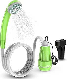 Camping Shower Portable Dog Shower - Rechargeable Outdoor Travel Shower for Toilet Tent, Electric Dog Washer Shower Pump Kit