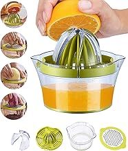 Manual Juicer Lemon Squeezers Dishwasher Safe, Multifunctional Orange Citrus Lime Juicer, Hand Fruit Press with Measuring Container 400ml