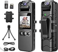 SOXOI Body Cameras with Audio and Video - 64GB Body Cam 6 Hrs Portable Small Body Camera with Photo, Night Vision, Wearable Camera with Sound for Security, Running, Biking