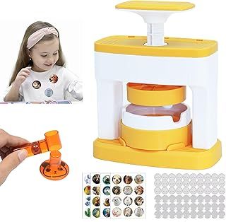 Button Maker Machine, 55mm Badge Maker Machine, DIY Badge Punch Press Set with Circle Cutter & 48 Button Parts, Round Pin Maker Machine for Kids and Crafting Projects
