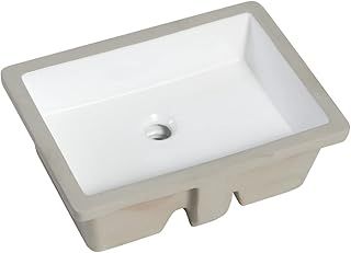 MEJE #T2014-49.5 x 35.8 x 17.3 cm Rectangle Undermount Bathroom Sink, Ceramic Lavatory Vanity Sink,Under Counter Vessel Sink,White,