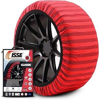 ISSE Snow Socks T-66 | Homologated and High Safety Textile Snow Chains - Kit of 2 Chains for Cars + Gloves